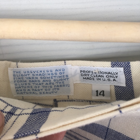 High Waisted Plaid Kilt Blue White Vintage - Picture 5 of 5